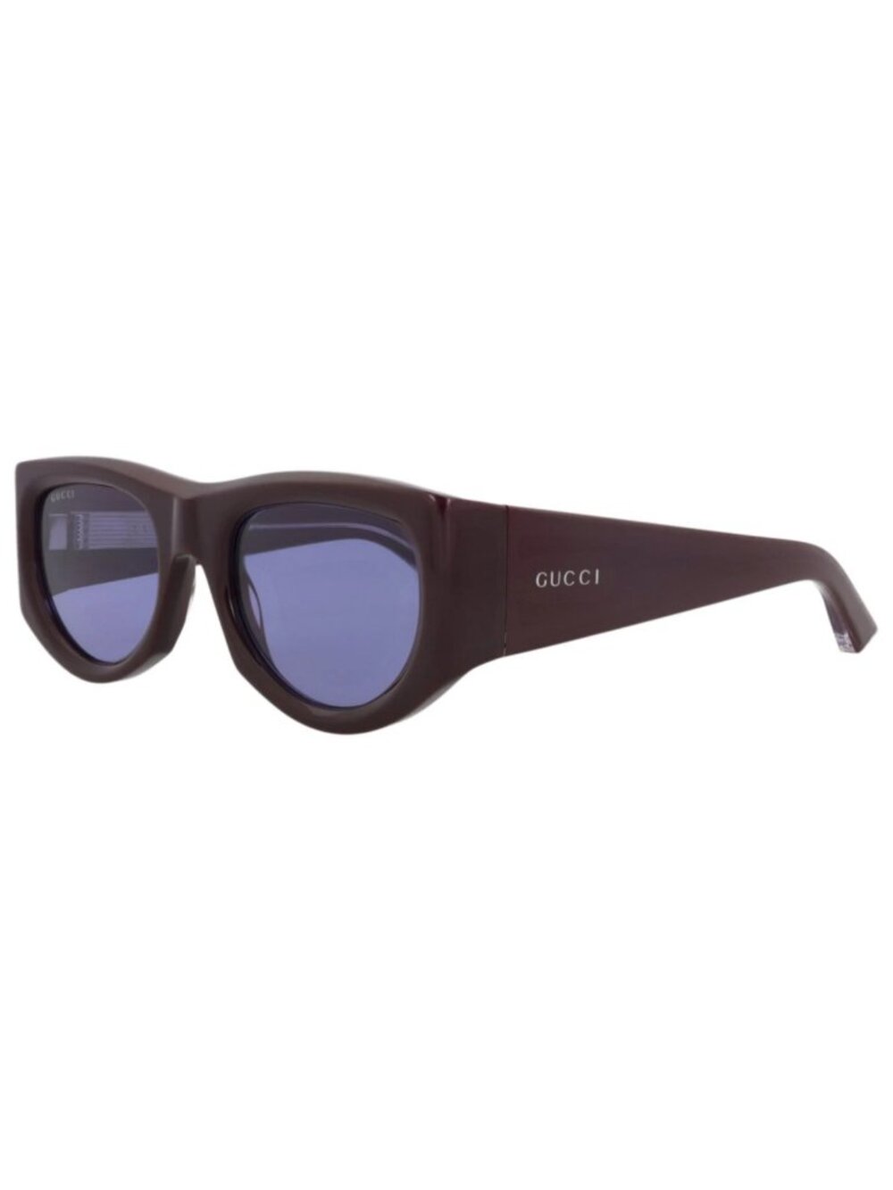 New Gucci Women's Sunglasses Cat Eye Recycled Acetate Frame Violet Violet Violet